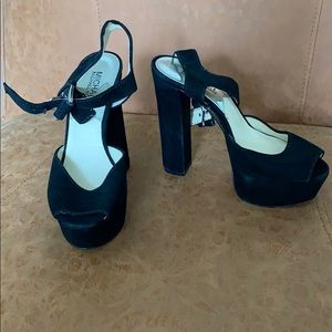 Michael Korea’s Black Suede Platform Heels 5.5